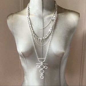 Stella Dot 2 sample necklaces white NEW unique